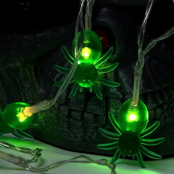Home Goods Other - [LAST ONE] 10 PC Halloween Green Spider - One String Light